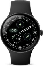 Google Pixel Watch 4 (41mm) - Android Smartwatch - Heart Rate and Sleep Tracking - 30-Hour Battery - Fitness Tracking - Google AI - Matte Black Aluminum Case - Obsidian Active Band - LTE (2025 Model)