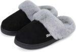 NineCiFun Women's and Men's Memory Foam House Slippers, Faux Fur Lined Indoor Fuzzy Slippers with No-slip Sole, Slip on Suede Home Shoes, Warm Winter Gift for Women & Men