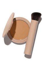 No Makeup Makeup Long-Lasting Lightweight Foundation & Brush Duo | Cruelty-Free, Fragrance-Free, Buildable, Transfer-Proof Makeup (Natural)