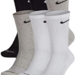 Nike Men's Everyday Plus Cushion Crew Socks (Large, Multi)