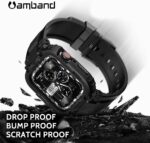 amBand M1 Sport Case Band for Apple Watch Ultra 3/2/1 & SE 3/2/1 & Series 11 10 9 8 7 6 5 4 3 49mm 46mm 45mm 44mm 42mm 41mm 40mm 38mm, Shockproof & Scratch Resistant Rugged Bumper for Men - Image 3