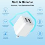 USB Wall Charger, Dual Port Cube Power Adapter Charger Plug Block Charging Box, Dual Port Wall Fast Charging Adapter, Compatible for i Phone 14 13 12 11 (USB-1) - Image 5