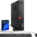 Lenovo ThinkCentre M910q Tiny Desktop Computer mini PC, Intel Core i5-6500T, 8 GB RAM, 250 GB SSD, Keyboard & Mouse, Windows 11 Pro (Renewed)