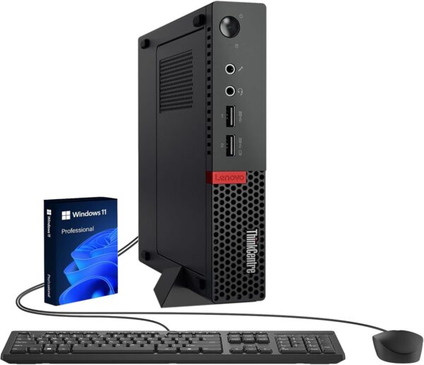 Lenovo ThinkCentre M910q Tiny Desktop Computer mini PC, Intel Core i5-6500T, 8 GB RAM, 250 GB SSD, Keyboard & Mouse, Windows 11 Pro (Renewed)