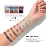 BAISEN DIARY 8-Color Glitter Eyeshadow Palette, Star Diamond Glitz, High Shine Metallic & Sparkle Shades, Long-Lasting Waterproof Eye Makeup, Smooth Blendable Powder for Party & Night Look - Image 2