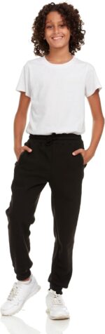 PURE CHAMP 3Pk Boys Sweatpants Fleece Athletic Workout Kids Clothes Boys Joggers with Zipper Pocket and Drawstring Size 4-20 - Image 3