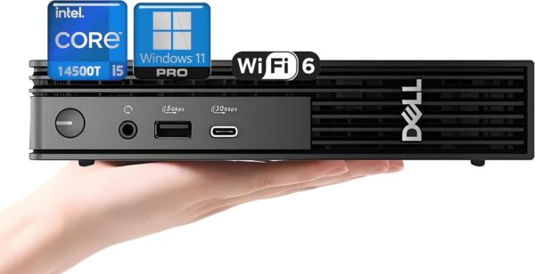 Dell Pro Micro QCM1250 Mini Desktop, New OptiPlex Version 14th Gen 14-Core i5-14500T (Beat i7-13700T), 16GB DDR5 RAM, 512GB PCIe SSD, Ultra-Quiet Design, 2-Monitor Support 4K, WiFi 6, Windows 11 Pro