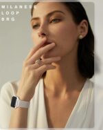 Original Stainless Steel Milanese Loop Compatible with Apple Watch Band 38mm 40mm 41mm 42mm 44mm 45mm 49mm, Magnetic Clasp Replacement Band for iwatch Series 9, Ultra 2/Ultra, SE/SE 2nd Generation, 8 7 6 5 4 3 2 1, Women & Men Watch Bands for iWatch (Starlight, 41mm/40mm/38mm) - Image 9