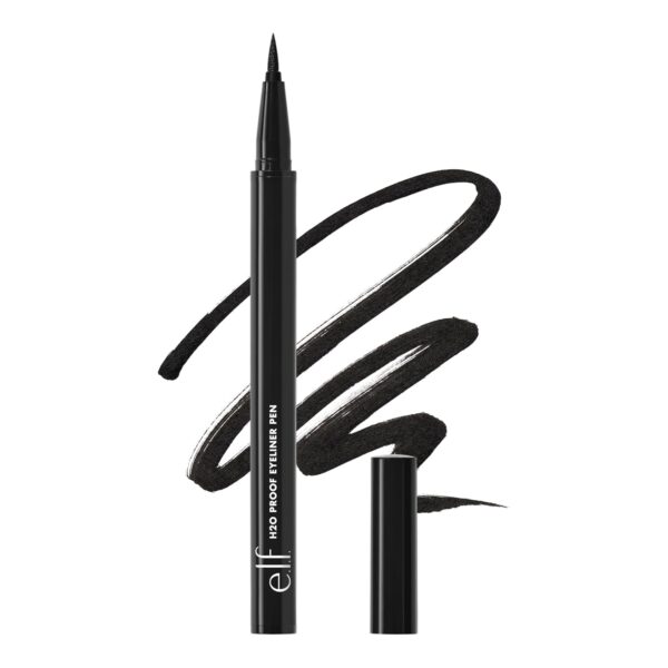 e.l.f. H2O Proof Eyeliner Pen, Felt Tip, Waterproof, Long-Lasting, High-Pigmented Liner For Bold Looks, Vegan & Cruelty-Free, Jet Black. 0.02 Fl Oz