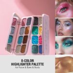 BAISEN DIARY 8-Color Glitter Eyeshadow Palette, Star Diamond Glitz, High Shine Metallic & Sparkle Shades, Long-Lasting Waterproof Eye Makeup, Smooth Blendable Powder for Party & Night Look - Image 6