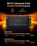 KAMRUI Hyper H1 Mini Gaming PC,AMD Ryzen 7 6800H(Beat 6800U),32GB DDR5 4800MHz 1TB M.2 NVMe PCIe3.0x4 SSD Mini PC(8C/16T,up to 4.7GHz),16MB L3 Smart Cache,Triple 4K Display/WiFi6/BT5.2/Mini Computers - Image 9