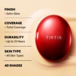 TIRTIR Mask Fit Red Cushion Foundation | Full coverage, Weightless, Skin fit, Satin Glow Finish, Korean Makeup BB Foundation, beauty, Tattoo cover up, Buildable (#29N Natural Beige, 0.63 Fl Oz) - Image 4