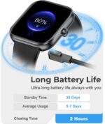 Smart Watch for Men Women, 1.83" HD Touchscreen Fitness Watch with Bluetooth Call&Message Notifications, 110+Sport Modes, 24/7 Heart Rate/Sleep Monitor, IP68 Waterproof Fitness Tracker for Android iOS - Image 7