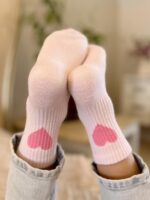 COTTON DAY Kids Girls Valentine's Day Socks with Hearts Stripes Strawberry - Image 3