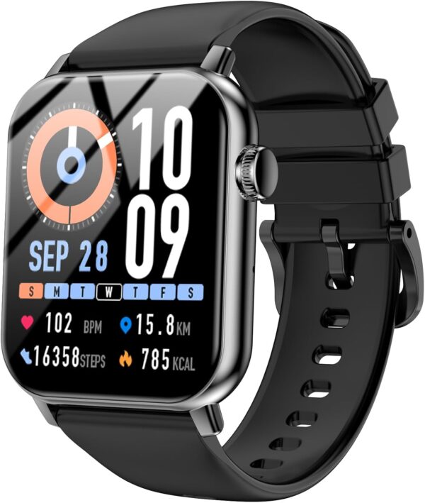 Smart Watches for Men Women, 1.83" HD Touchscreen Fitness Tracker with Bluetooth Calls, IP68 Waterproof, 120+ Sport Modes, 7-Day Battery, 24/7 Heart Rate & Sleep Monitor for iPhone Android iOS (Black)