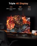 KAMRUI Hyper H1 Mini Gaming PC,AMD Ryzen 7 6800H(Beat 6800U),32GB DDR5 4800MHz 1TB M.2 NVMe PCIe3.0x4 SSD Mini PC(8C/16T,up to 4.7GHz),16MB L3 Smart Cache,Triple 4K Display/WiFi6/BT5.2/Mini Computers - Image 6