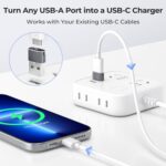 Basesailor USB to USB C Adapter,USBC Female to USB A Male Adapter,Type C Converter Charger for iPhone 17 Pro Max,16 15,Apple Watch iWatch S11 S10 SE,AirPods 3,iPad mini Air,Samsung Galaxy S25,Gray - Image 2