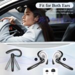 Bluetooth Headset, Wireless Bluetooth Earpiece with 400mAh Charging Case 50 Hours Talking Time Built-in Microphone for iOS Android Cell Phone, V5.3 Hand-Free Headphones for Trucker, Office, Black - Image 4