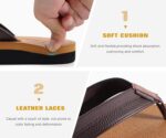 KuaiLu Men's Yoga Mat Leather Flip Flops with Arch Support Comfortable Cushion Walking Thong Sandals Slip On Indoor Outdoor - Image 5