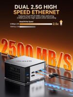 GMKtec Mini PC AMD Ryzen 5 PRO 6650H (Turbo 4.50GHz) 16GB DDR5 1TB NVME SSD Dual NIC LAN 2.5GbE Oculink, USB4, HDMI, USB-C Desktop Computer M8 - Image 7