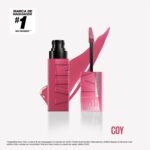 Maybelline Super Stay Vinyl Ink Longwear No-Budge Liquid Lipcolor Makeup, Highly Pigmented Color and Instant Shine, Coy, Rose Mauve Nude Lipstick, 0.14 fl oz, 1 Count - Image 2