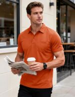 MAGCOMSEN Polo Shirts for Men with Pocket Short Sleeve Collared Golf Shirts Quick Dry Pique Performance Athletic Summer - Image 4