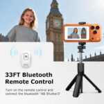 Vlog Selfie Monitor Screen for iPhone 17 Series & Android, Wireless Magnetic Built-in Speaker 4K/1080P Phone Back Camera Monitor with Remote Control for Live Stream TikTok (White) - Image 5