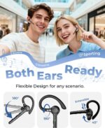 Ngsod Bluetooth Headset V5.4, Bluetooth Earpiece with 500mAh Charging Case, 50H Talk Time Wireless Headset with Mic for Computer Cell Phones, Hands Free Noise Canceling Headphones for Work Trucker - Image 6