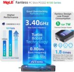 MeLE Upgraded PCG02 Fanless Mini PC Stick with Windows 11 Pro, Celeron N100 PC 8GB 256GB Micro Desktop Computer, Full Functional USB-C, Gigabit Ethernet BT5.1 on Business Office Industrial IoT Home - Image 4