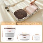 Mini Portable Washing Machine Travel, Portable Foldable Mini Washing Machine for Apartments Dorms Camping Travel Laundry with Spin Baby Clothes - Image 3