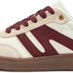 LUCKY STEP Women Classic Retro Gum Sole Fashion Sneakers Casual Tennis Skate Shoe Genuine Leather Walking Footwear Anti Slip Trainers