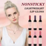 Watvsk Wine Lip Tint Gloss Set Wine Bottle Lip of 6 Colors for Women Long-Lasting with Non-Drying Formula for Soft Natural Lips Daily & Party Makeup Kit Feather-Light Waterproof Stain Set - Image 3