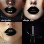 Black Liquid Lip Gloss for Women, Non-Sticky Hydrate Plumping Lip Tint Full Coverage Black Lip Color Dark Gothic Lipgloss Makeup Mirror High-Shine LipGlossy for Halloween Cosplay Costume Looks | Vegan - Image 4