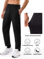 5 Pack Men's Sweatpants with Zipper Pockets Stretch Lightweight Athletic Track Activewear Pants for Men Joggers - Image 4