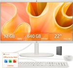 HP 2025 22" FHD All-in-One Desktop Computer • The New Version for Everyday Use • Latest 13th Gen Intel Quad-Core CPU • 32GB DDR5 • 128GB Storage • HDMI • Type-C • Wi-Fi • HD Webcam • Win11 • White