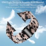 V.R.HOPE Resin Watch Band Compatible with Apple Watch Band for Women 38mm 40mm 41mm 42mm Tortoise Fashion Lightweight Bracelet Strap for iWatch Series 11/10/9/8/7/6/5/4/3/2/1/SE3 (Black Floral) - Image 2