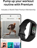 Fitbit Charge 6 Fitness Tracker with Google apps, Heart Rate on Exercise Equipment, 6-Months Premium Membership Included, GPS, Health Tools and More, Obsidian/Black, One Size (S & L Bands Included) - Image 9