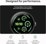Google Pixel Watch 3 (41mm) 2024 Model - Android Smartwatch, Heart Rate Tracking, Fitbit Advanced Running, Fitness Insights, 24-Hour Battery - Matte Black Aluminum Case - Obsidian Band - Wi-Fi - Image 4