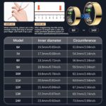 Health Tracker Ring, Smart Health Ring for Women Men with Heart Rate, Blood Oxygen, Sleep Monitor, Steps,Calories, No Subscription Fee, IP68 Waterproof Smart Ring for iPhone & Android (Gold, 8#) - Image 2