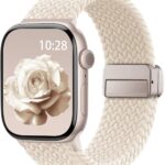 Braided Stretchy Band Compatible with Apple Watch Bands 38mm 40mm 41mm 42mm 44mm 45mm 46mm 49mm Women Men, Soft Nylon Solo Loop Magnetic Sport Strap for iWatch Series 11 10 9 8 7 6 5 4 3 2 1 SE Ultra