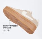 LUCKY STEP Women's Platform Fashion Sneakers Thick Sole Suede Faux Leather Classic Rubber Gum Sole Low Top Casual Walking Shoes - Image 9