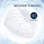 Adokoo Women's Fashion Sneakers PU Leather Casual Shoes White Tennis Low Top Shoes Womens Lace Up Sneakers - Image 3