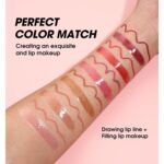 Hyesamyo Dark Red Lip Gloss Lip Liner Set, Lip kit with Lip Oil Lip Liner, Lip Plumer Gloss lip liner Pencil Waterproof Long Lasting Smudgeproof (12# dark red) - Image 4