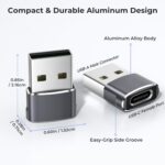 Basesailor USB to USB C Adapter,USBC Female to USB A Male Adapter,Type C Converter Charger for iPhone 17 Pro Max,16 15,Apple Watch iWatch S11 S10 SE,AirPods 3,iPad mini Air,Samsung Galaxy S25,Gray - Image 5