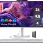 Lenovo IdeaCentre Everyday Tasks 24" Full HD All-in-One Desktop Computer • Lifetime Office 365 for The Web • Intel 4-Cores • 512GB External and 256GB SSD • 8GB RAM • Keyboard and Mouse • Windows 11