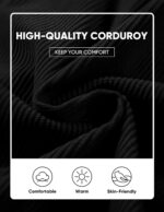 JMIERR Mens Warm Corduroy Sweatshirt Casual Stand Collar Quarter Fall Metal Button Pullover Sweaters Long Sleeve with Pockets - Image 5