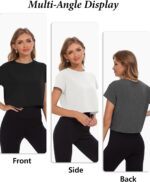 Dalavch 6 Pack Women's Crop Top Short Sleeve Athletic Workout Yoga Running Gym Casual Tees T-Shirts Loose Fit - Image 5