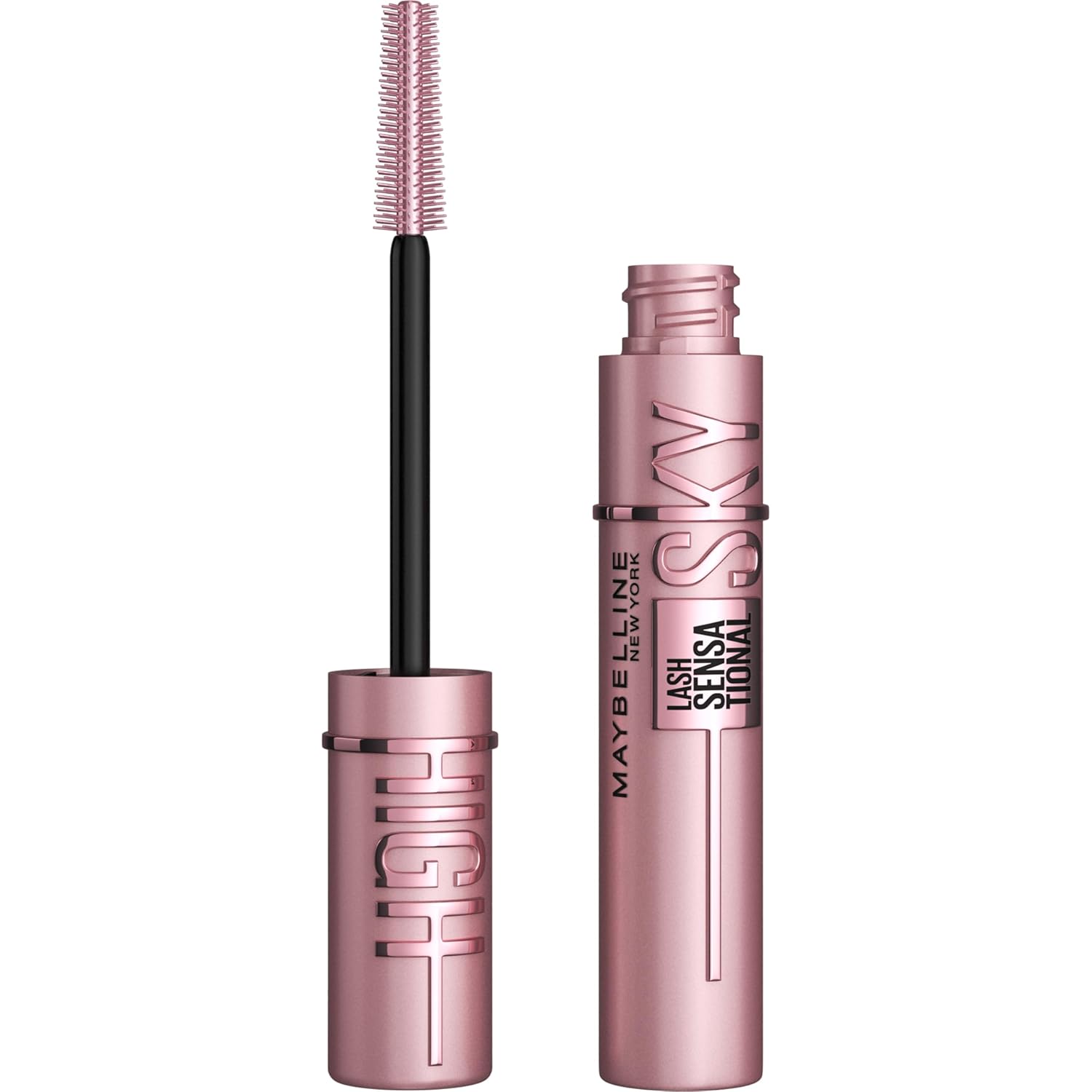 Maybelline Lash Sensational Sky High Washable Mascara Makeup, Volumizing, Lengthening, Maybelline Lash Sensational Sky High Washable Mascara Makeup, Volumizing, Lengthening, Defining, Curling, Multiplying, Buildable Formula, Blackest Black, 1 Count