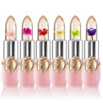 BestLand 6 Pcs/Set Flower Jelly Lipstick Set Temperature Change Moisturizer Long Lasting Nutritious Balm Magic Color Change Lip Gloss