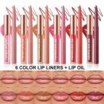 Hyesamyo Dark Red Lip Gloss Lip Liner Set, Lip kit with Lip Oil Lip Liner, Lip Plumer Gloss lip liner Pencil Waterproof Long Lasting Smudgeproof (12# dark red) - Image 7
